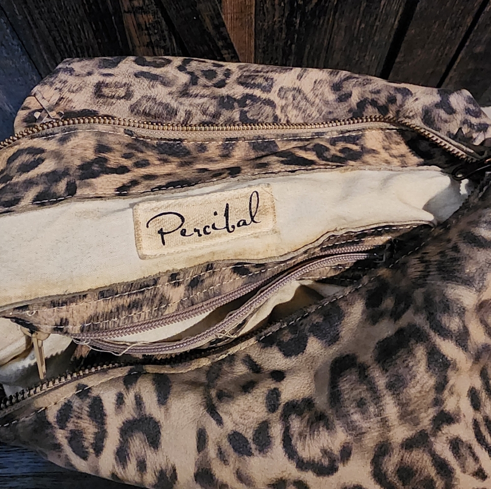 Leather Leopard Print Fringe Women's Bag - Picture 7 of 16